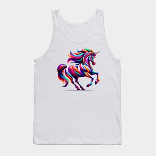 Geometric Rainbow Unicorn: Magical Color Spectrum Tank Top